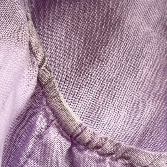120% Lino Linen Dress, Purple Lilac, Size 46/US Medium, Ruffled - Picture 10 of 11